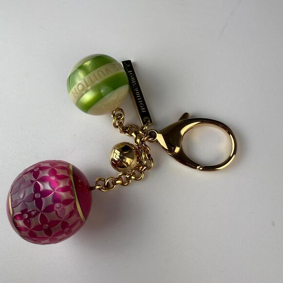 💎✨Authentic Louis Vuitton Mini Lin Croisette Bag Charm Pink Green - Picture 2 of 3